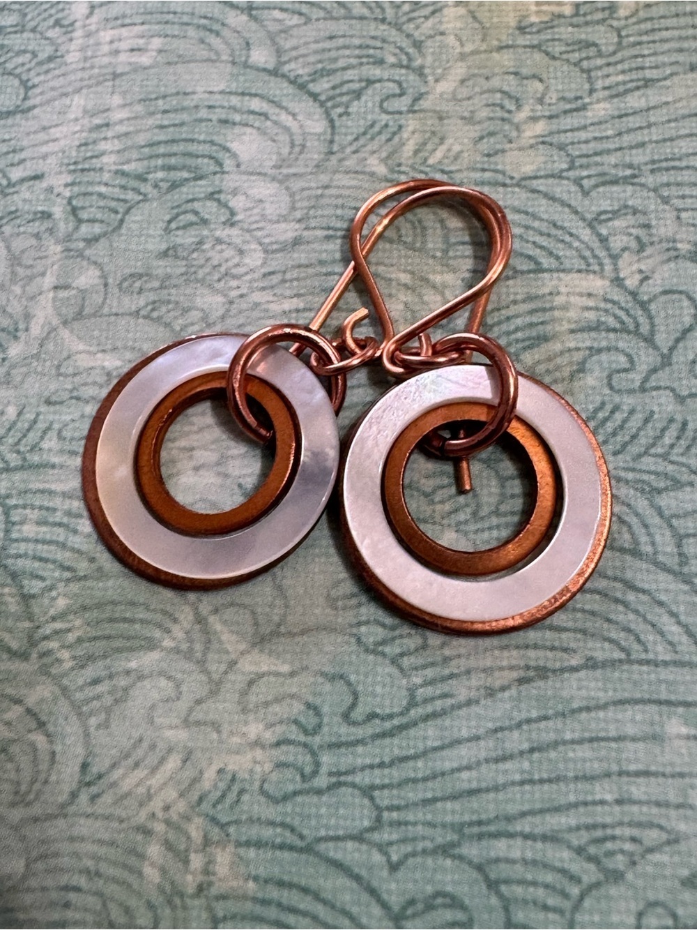 COPPER AND MOTHER OF PEARL EARRINGS